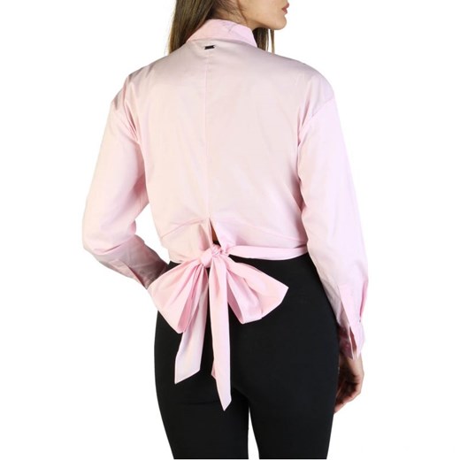 Bluzka damska Armani Exchange różowa z długimi rękawami bawełniana 