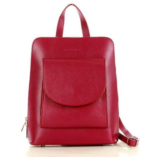 MARCO MAZZINI Plecak damski genuine leather bordowy rubin Merg one size merg.pl promocja