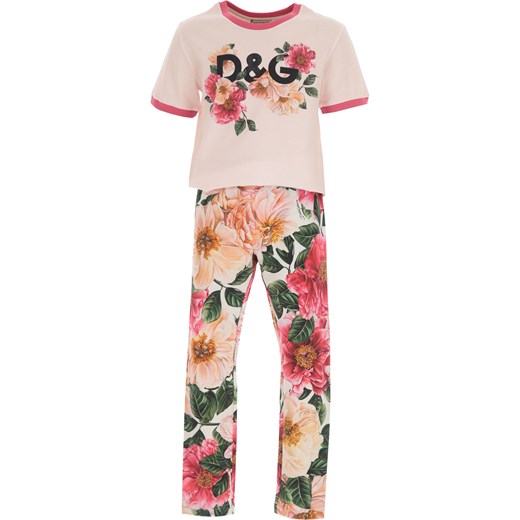 Bluzka dziewczęca różowa Dolce & Gabbana z krótkimi rękawami 