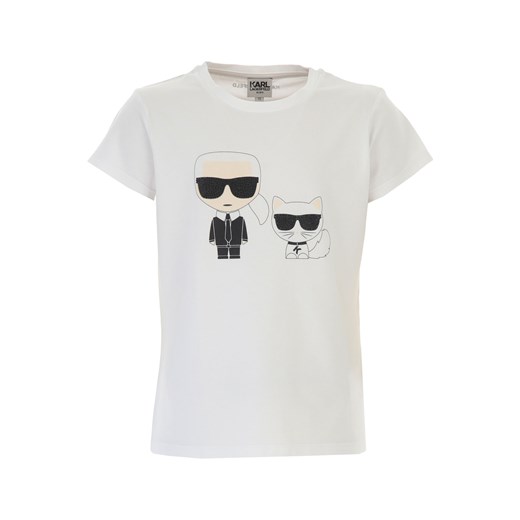 Karl Lagerfeld Koszulka Dziecięca dla Dziewczynek, biały, Bawełna, 2021, 10Y 12Y 14Y 16Y Karl Lagerfeld 14Y RAFFAELLO NETWORK