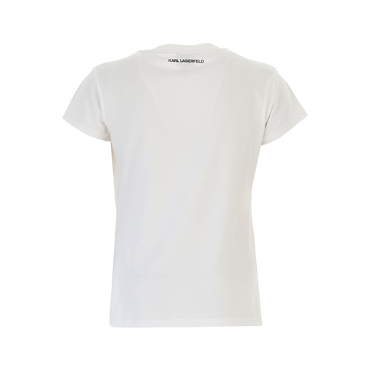 Bluzka dziewczęca Karl Lagerfeld bawełniana biała z krótkimi rękawami 