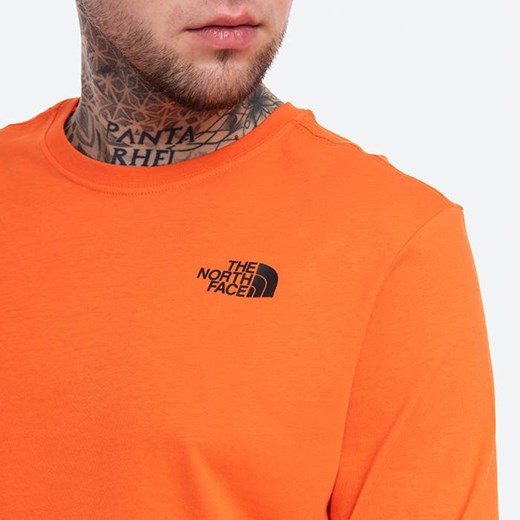Pomarańczowa t-shirt męski The North Face z długimi rękawami 