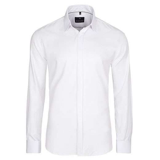 koszula męska di selentino biała na spinki slim fit ze sklepu Royal Shop w kategorii Koszule męskie - zdjęcie 106183761