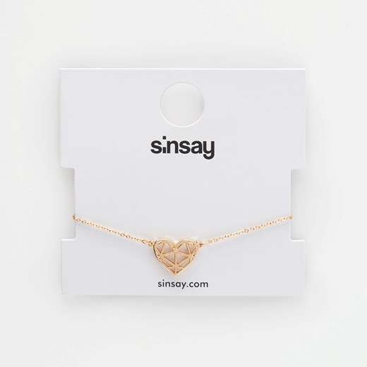 Sinsay - bransoletka z sercem - Złoty Sinsay Jeden rozmiar Sinsay