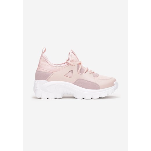 Buty sportowe damskie różowe Born2be sneakersy sznurowane 