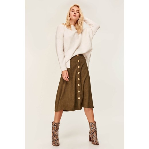 Trendyol Khaki Corduroy Skirt Button Detail Trendyol 38 Factcool