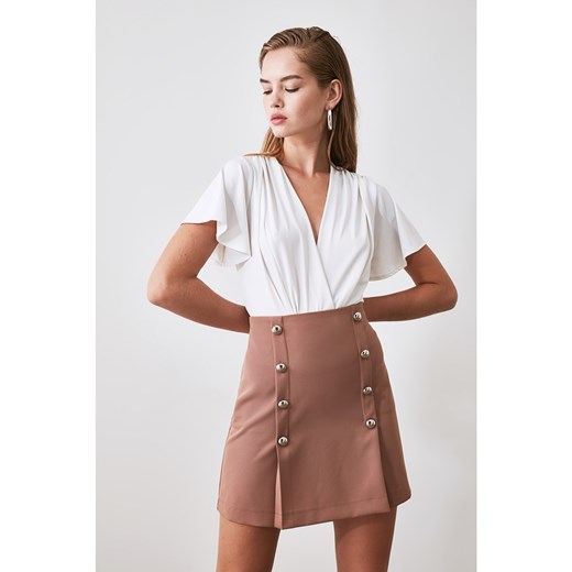 Trendyol Camel Button Skirt Trendyol 42 Factcool
