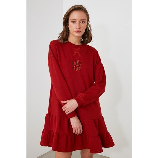 Trendyol Cinnamon Embroidered Knitted Dress Trendyol S Factcool