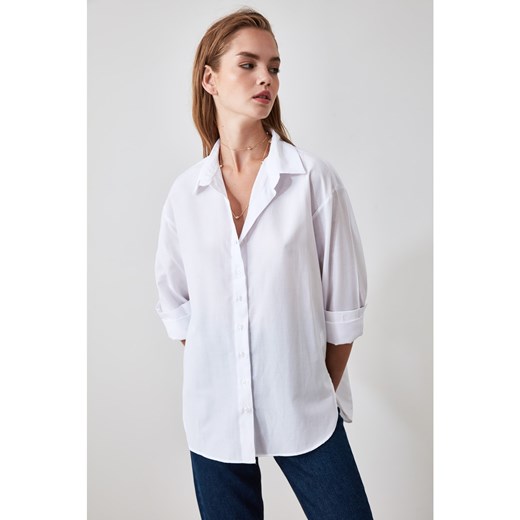 Trendyol White Loose Fit Shirt Trendyol 34 Factcool