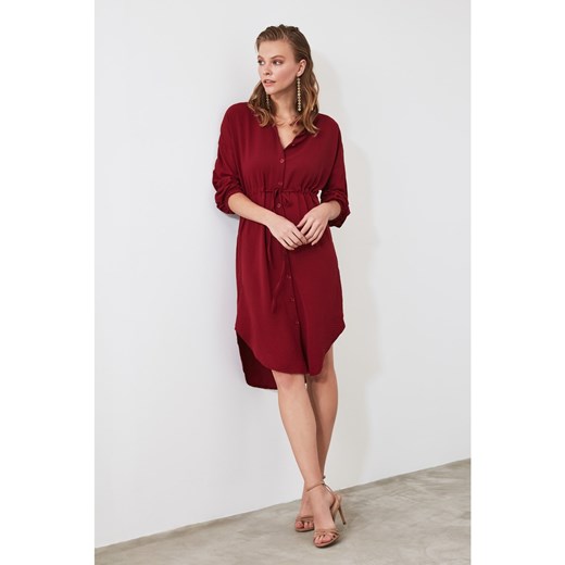Trendyol Burgundy Shirt Dress Trendyol 36 Factcool