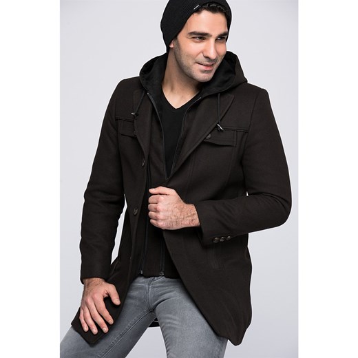 PLT8338 DEWBERRY MĘSKI PŁASZCZ-KAWA Dewberry XXL Factcool