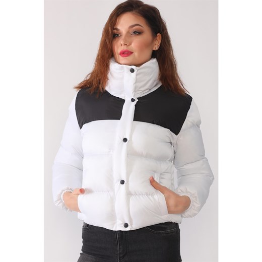 Z6649 DEWBERRY WOMEN'S COAT-WHITE-BLACK Dewberry L Factcool