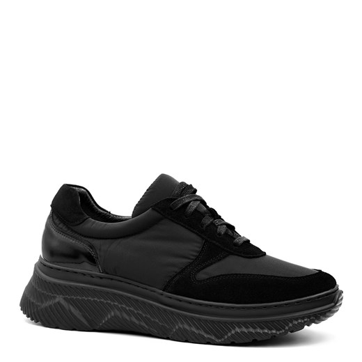 Sportowe czarne sneakersy na czarnej podeszwie 256G ze sklepu NESCIOR w kategorii Buty sportowe damskie - zdjęcie 106253700