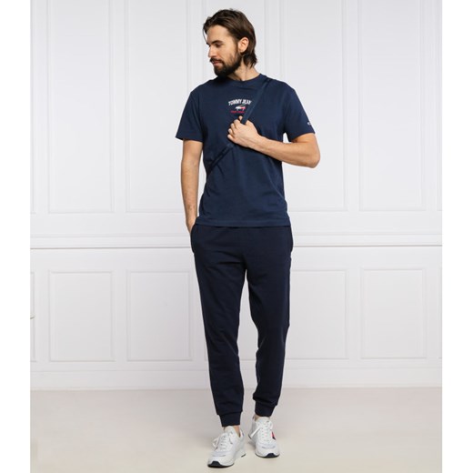 Granatowy t-shirt męski Tommy Jeans z krótkim rękawem 