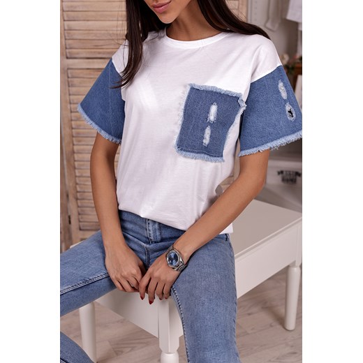 T-shirt damski DENIMA WHITE L okazja Ivet Shop