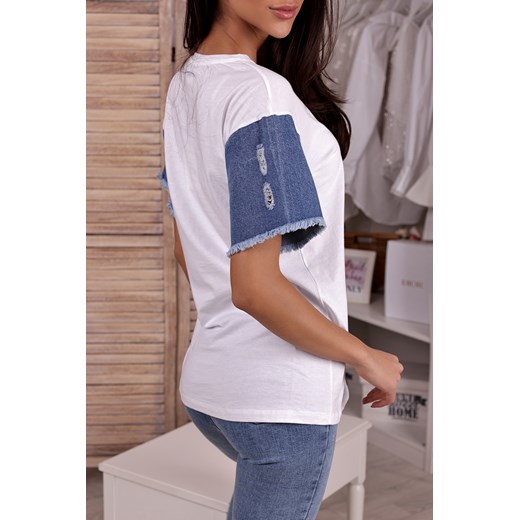 T-shirt damski DENIMA WHITE S wyprzedaż Ivet Shop