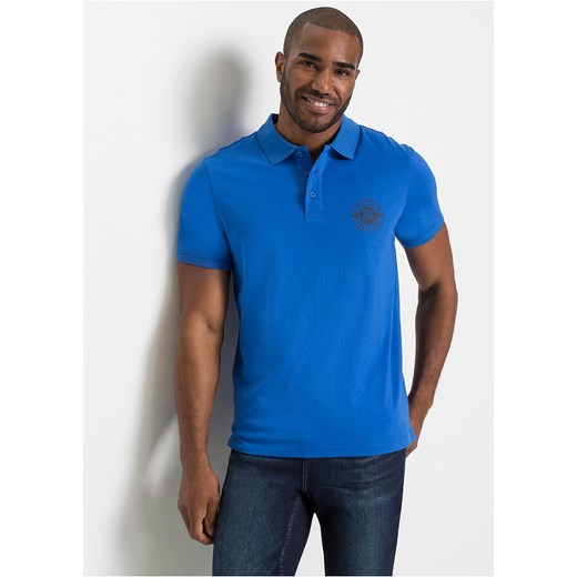 T-shirt męski niebieski Bonprix z krótkim rękawem casual 