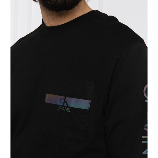 T-shirt męski czarny Calvin Klein z długimi rękawami 