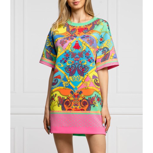Sukienka Versace Jeans prosta mini z okrągłym dekoltem