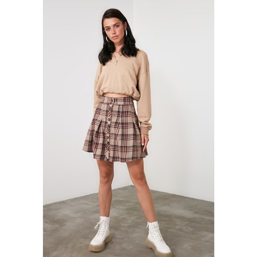 Trendyol Multicolored Plaid Button Detailed Skirt Trendyol 38 Factcool