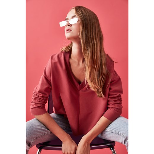 Trendyol Rose Dry V Collar Swand Knitted Sweatshirt Trendyol S Factcool