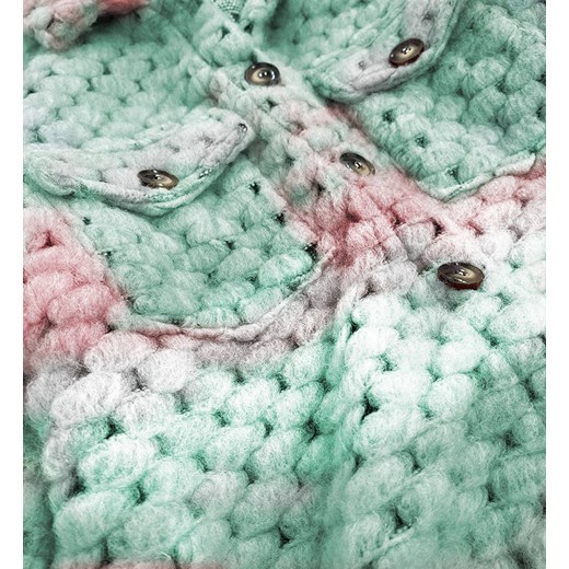 KOSZULOWA KURTKA DAMSKA ZE STÓJKĄ RÓŻOWO-MIĘTOWA (1132) Goodlookin.pl Uniwersalny goodlookin.pl