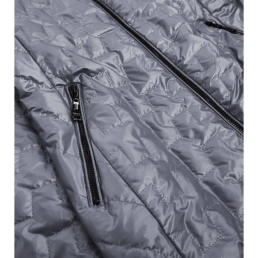 KURTKA DAMSKA Z OZDOBNYMI WSTAWKAMI SZARA (MM50) Goodlookin.pl 54 goodlookin.pl
