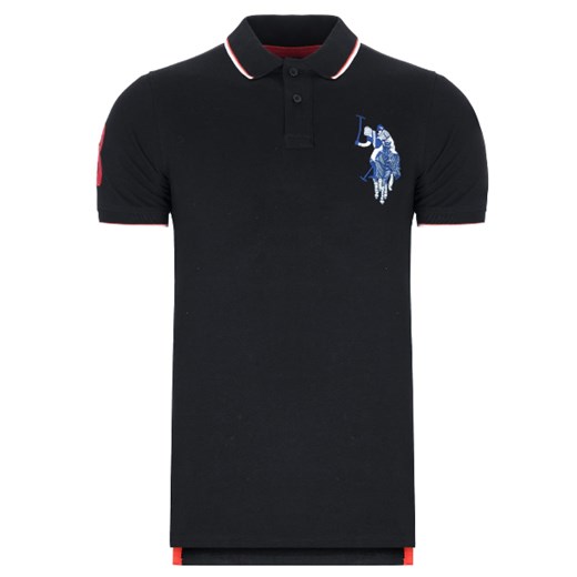 T-shirt męski czarny U.S Polo Assn. z krótkim rękawem 