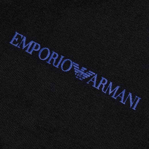 T-shirt męski Armani casualowy jesienny czarny z długim rękawem 
