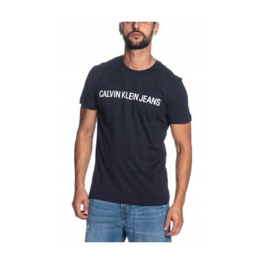 T-shirt męski Calvin Klein z bawełny z krótkim rękawem 