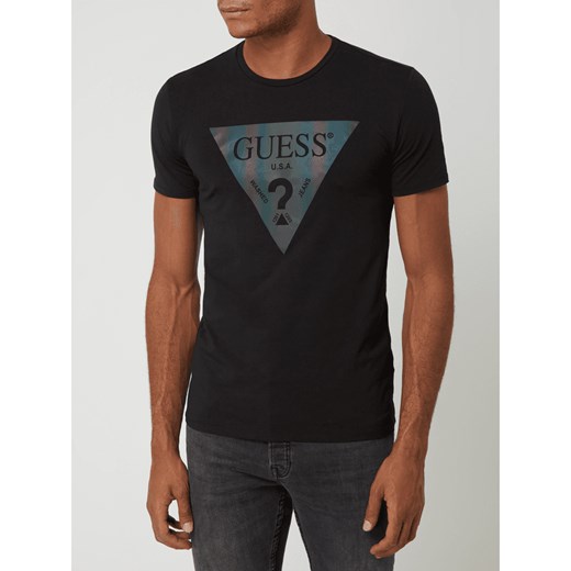T-shirt o kroju super slim fit z nadrukiem z logo Guess XL Peek&Cloppenburg 