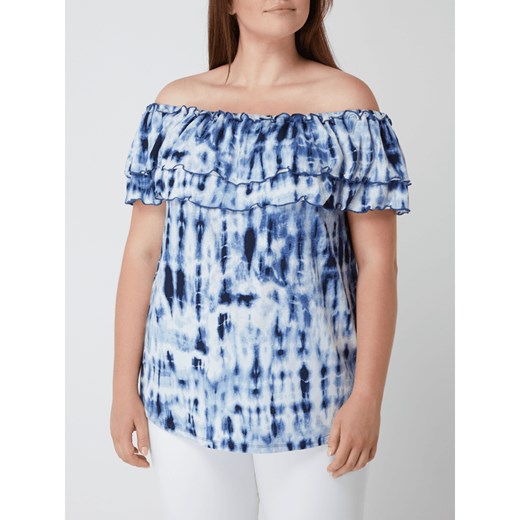 Bluzka PLUS SIZE z odkrytymi ramionami z mieszanki lnu i wiskozy model ‘Adalyn’ XXL promocyjna cena Peek&Cloppenburg