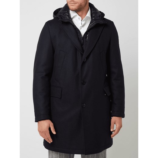 Krótki płaszcz z plisą w kontrastowym kolorze model ‘Acerra’ Strellson 52 okazyjna cena Peek&Cloppenburg 