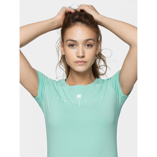 T-shirt damski TSD601 - błękit turkusowy Outhorn XL wyprzedaż OUTHORN