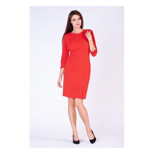 Ołówkowa Wizytowa Sukienka D057 czerwona 36 butik-choice