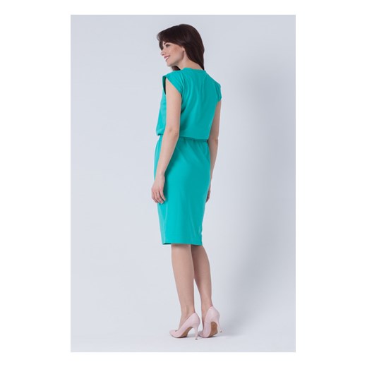 Ołówkowa Bawełniana Sukienka z paskiem Chloe Zielona M butik-choice