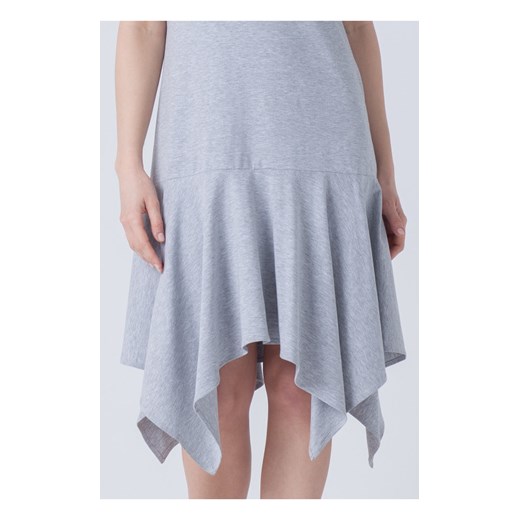 Bawełniana Sukienka z Krótkim Rękawem Loni Szara L/XL butik-choice