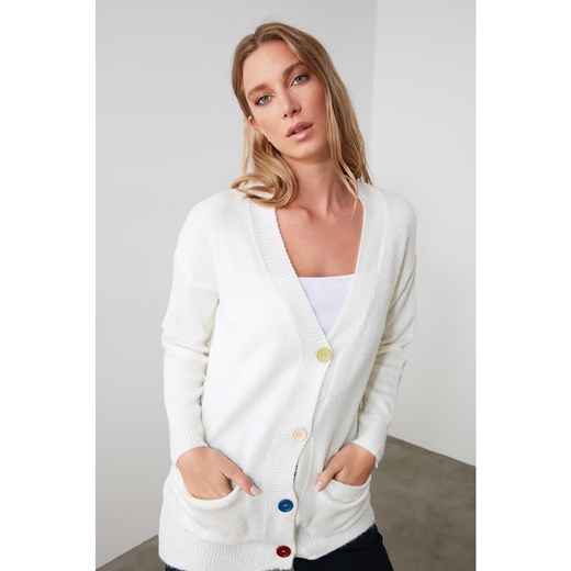 Trendyol Knitwear Cardigan with Ekru Colored Button Trendyol S Factcool