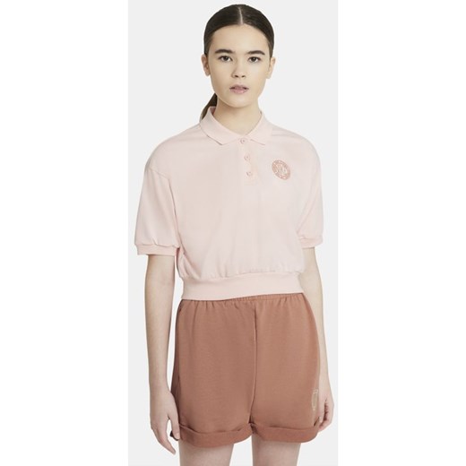 Nike bluzka damska sportowa różowa z okrągłym dekoltem 