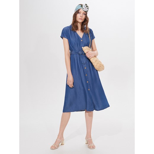 Mohito - Sukienka z lyocellu Tencel™ Eco Aware - Niebieski Mohito 40 Mohito