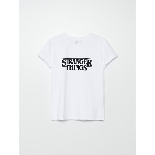 Cropp - Koszulka Stranger Things - Biały Cropp S Cropp