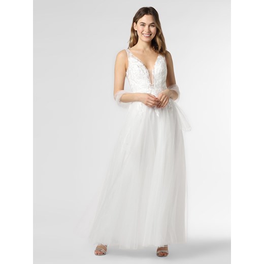 Luxuar Fashion Damska suknia ślubna z etolą Kobiety biały jednolity Luxuar Fashion 38 vangraaf