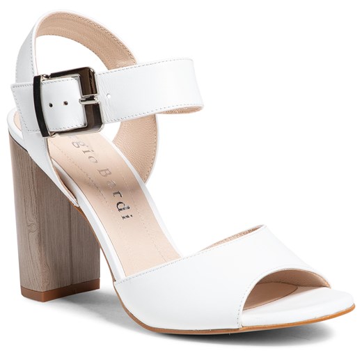Sandały damskie białe Sergio Bardi eleganckie z klamrą 