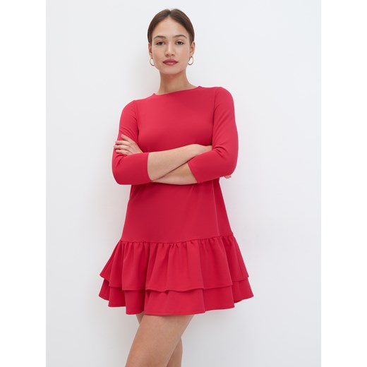 Sukienka Mohito mini czerwona z długim rękawem 