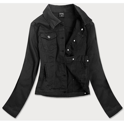 Prosta kurtka jeansowa damska z kieszeniami czarna (sa40) ze sklepu goodlookin.pl w kategorii Kurtki damskie - zdjęcie 106712011