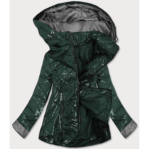 Błyszcząca damska kurtka pikowana zielona (b9573) ze sklepu goodlookin.pl w kategorii Kurtki damskie - zdjęcie 106712014