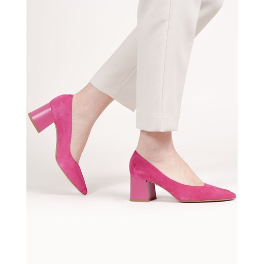 Eleganckie różowe czółenka 1434P damskie z zamszu Marco Shoes 40 Marco Shoes