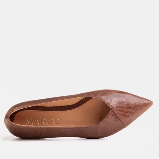 Baleriny z brązowej skóry zamszowej Marco Shoes 38 Marco Shoes