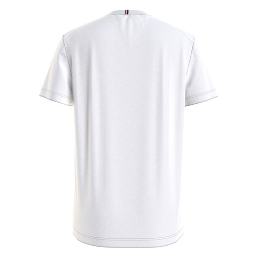 Biały t-shirt chłopięce Tommy Hilfiger z bawełny z krótkim rękawem 