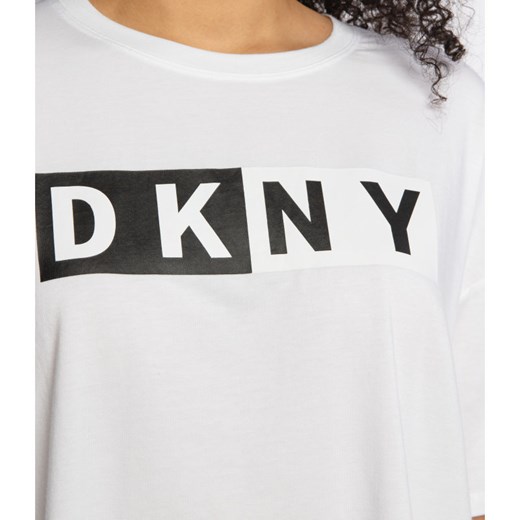 Bluzka damska DKNY z napisem z krótkimi rękawami wiosenna 